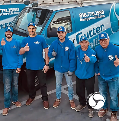 Happy customer after gutter installation