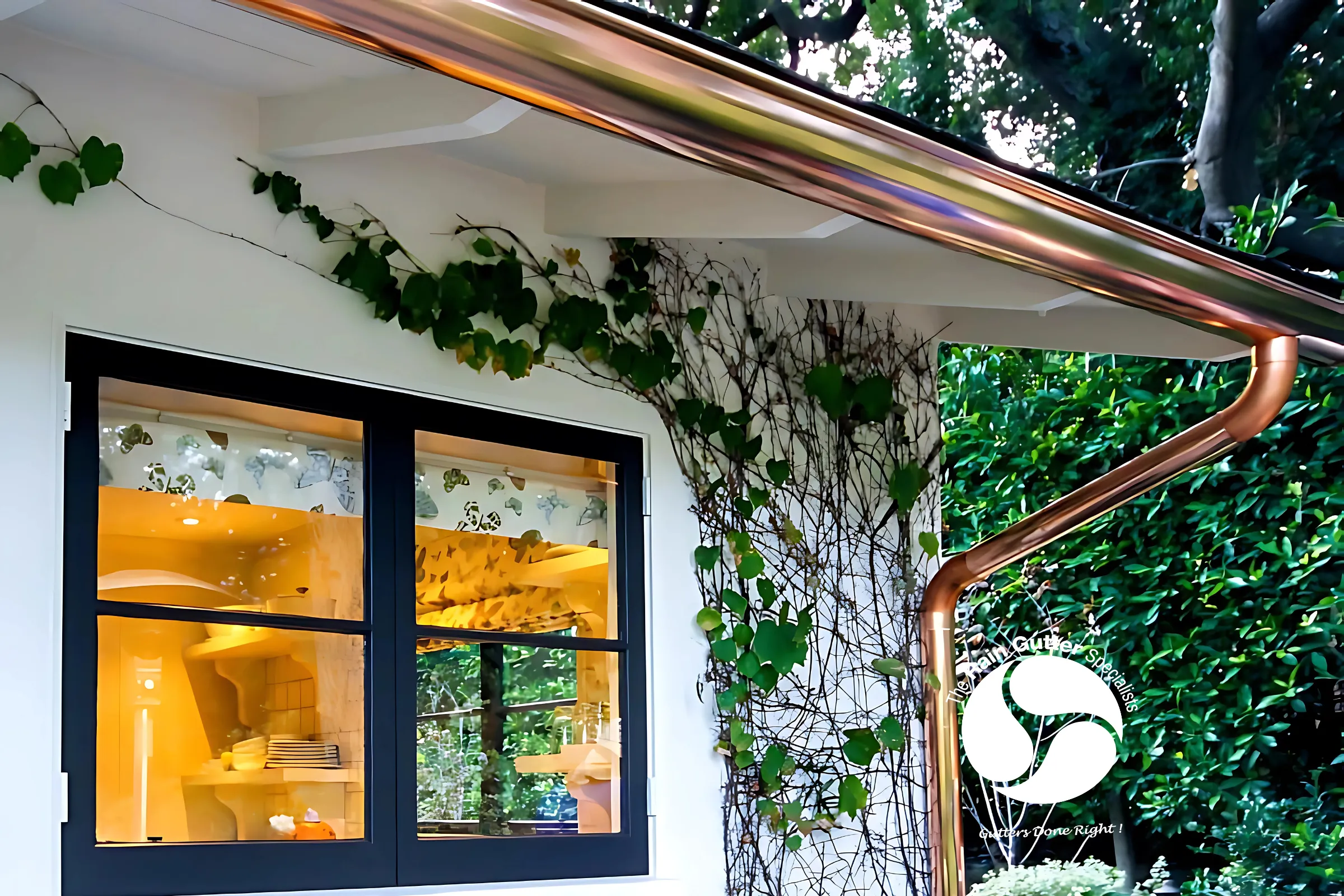 Custom rain gutter replacement project for residential home